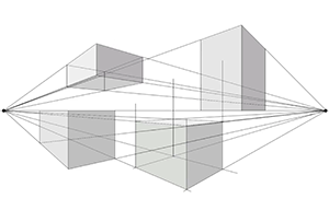 Dibujar la perspectiva con dos puntos de fuga